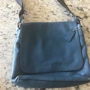 Coach blue cross body bag, used